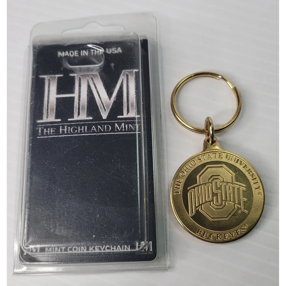 The Highland Mint Ohio State Buckeyes Bronze Coin Keychain NEW